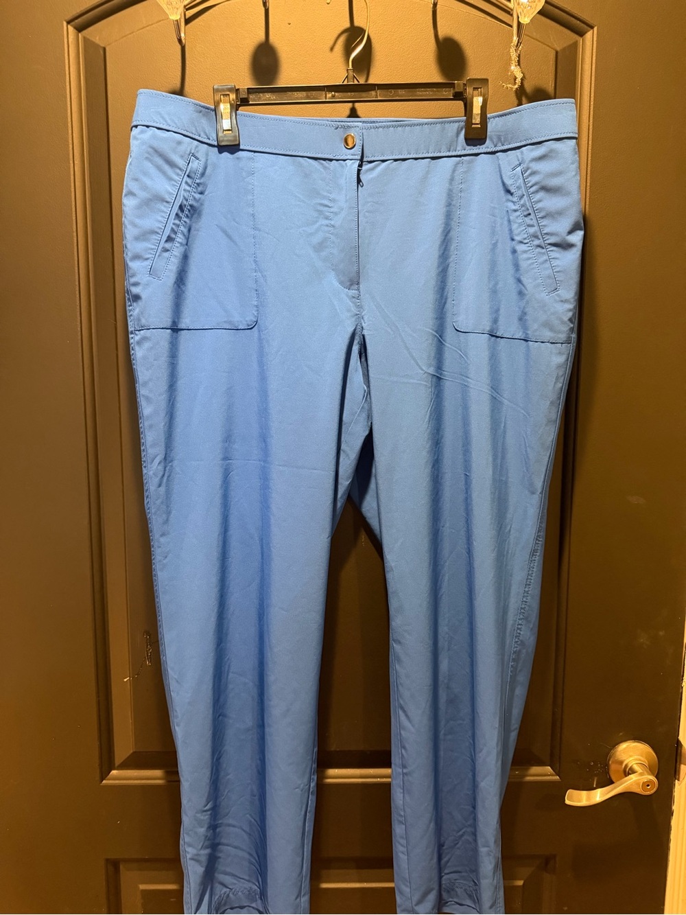 Chico's Bright Cobalt Blue Straight-Leg Pull-On Pants